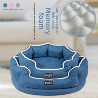 Coussin pour animaux de compagnie en velours léger, amovible et lavable, en mousse à mémoire de forme, pour chien et chat
