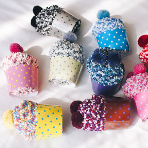 Ngày Valentine Tự Làm Cupcake Vớ Mờ Sang Trọng Vớ Với Cupcake Wrappers Mùa Đông Fluffy Dép Vớ Cho Phụ Nữ Cô Gái - Product Image 1