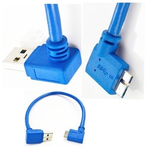 3.0 USB เป็นมุมฉากไปยังสายดาต้าไมโคร B สำหรับกล้องที่มีตัวนำทองแดงแท้และแจ็คเก็ตพีวีซี - Product Image 1