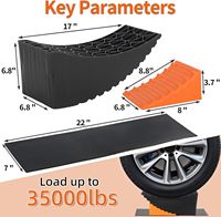 Rampe de nivellement pour camping-car à levage élevé, design incurvé en HDPE, 35 000 lb, pour caravane, camping-car, niveleur de roues, stationnement sécurisé