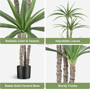 6 pies 180CM alto 3 <span class=keywords><strong>tronco</strong></span> 55 hojas hecho a mano falso gladiolo planta de <span class=keywords><strong>Agave</strong></span> Artificial para suelo interior granja Oficina regalo Decoración - Product Image 2