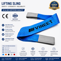 Yüksek Mukavemetli 8T Mavi Polyester 2 Katmanlı Düz Gözlü Webbing Askı 200mm 2-12m Özelleştirilebilir Kaldırma Arma Kayışı