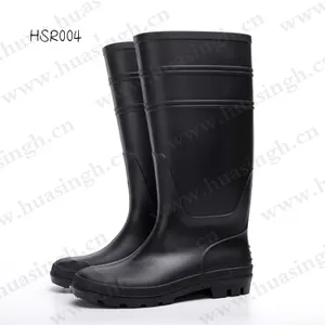 重型工业防撞击户外活动用防滑聚氯乙烯外底胶靴防水黑色安全靴HSR004