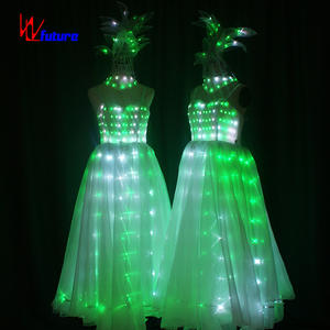 Vestido LED Blanco y Colorido de Estilo Futurista para Mujer y Trajes de Disfraces LED con Falda Abultada para Niñas, Ropa Sexy para Espectáculos de Danza - Product Image 3