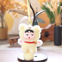 Boneka gantungan kunci Crayon Shin Chan berbahan vinil lucu, boneka plush, gantungan tas kartun