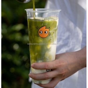 Gobelets personnalisés pour boba de 16 oz et 24 oz, gobelets en plastique transparent pour café, bubble tea, smoothie, avec couvercle à bec verseur - Product Image 4