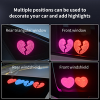 Lampe au néon de décoration intérieure automatique Lumières d'ambiance de voiture à LED Lumières d'ambiance en forme de cœur pour fenêtre de voiture