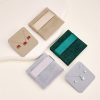 Nouvelle pochette en velours double face de style Ins, avec compartiment intérieur pour cartes, bijoux, boucles d'oreilles et bagues, fermeture à bouton-pression
