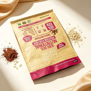 Bolsa de papel kraft biodegradable impresa a medida con cierre de ocho lados y cremallera de 2LB para envasado de alimentos y suplementos de proteína en polvo - Product Image 4