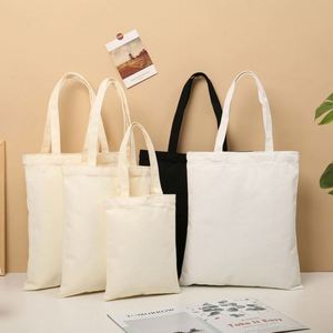 Sac fourre-tout en toile vierge en gros pour femmes, grande capacité, sacs d'épicerie réutilisables en toile de coton avec logo ou lettres personnalisés - Product Image 5