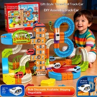 Kit de construction de circuit de voitures à illusion magnétique anti-gravité avec échelle d'escalade et balançoire, nouveau style, vente en gros, 40 pièces