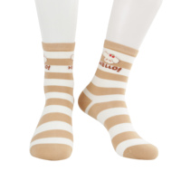 Chaussettes en coton élasthanne jacquard animalier à 200 aiguilles pour femme, avec bordure en dentelle, pour usage quotidien, vente en gros