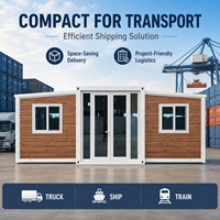 Maison préfabriquée pliable, résistante au vent et aux ouragans, entièrement meublée, extensible, 4 chambres, maison de luxe en conteneur