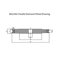 Roue parallèle diamantée pour machine à meuler le verre