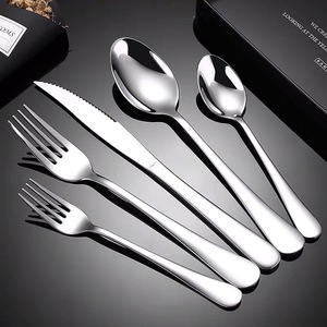 Juego de Cubiertos de <span class=keywords><strong>Acero</strong></span> Inoxidable con Acabado Espejo y Mango Plateado de Estilo Nórdico Moderno de Lujo TECANXIN para Uso en Hoteles/Restaurantes - Product Image 3