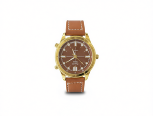 Orologio da uomo con cinturino in pelle placcato oro, cronografo, cassa rotonda, colori misti, orologio alla moda - Product Image 1