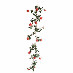 ดอกกุหลาบประดิษฐ์ยี่ห้อ Yihua แบบเถาวัลย์สีส้ม สำหรับตกแต่งผนังบ้าน - Product Image 5