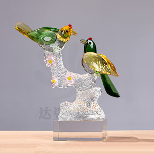 Adorno de Cristal con Diseño de Pájaro, Estilo Elegante, Cristal Blanco, Decoración para el Hogar, Regalo para Bodas o Mudanzas - Product Image 1