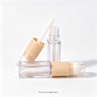 Emballage cosmétique professionnel personnalisé, flacon de gloss à lèvres vide à double embout, tube transparent, tube éponge pour le visage