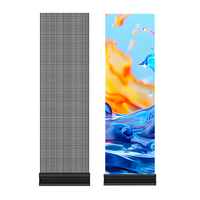 Panel LED Holografik Kaca P3.91 Full Color Digital Signage untuk Iklan Jendela Kaca Supermarket
