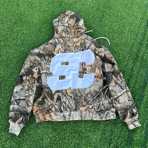 เสื้อมีฮู้ดของผู้ชายสติกเกอร์ด้านหลังลายพรางดิจิทัลสไตล์สตรีท - Product Image 3