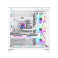 Boîtier PC Gaming GAMEMAX-Infinity Plus Moyenne Tour ATX avec Ventilateurs ARGB 120 mm, Support Radiateur 360 mm et Châssis Double Chambre