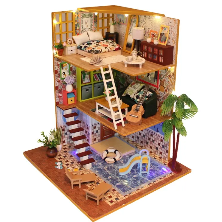 Миниатюрный дом для рукоделия, Миниатюрная игрушка «сделай сам», кукольный дом, мебель, миниатюры для детей, 10 лет