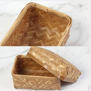 Panier de rangement en bambou fait main, organisateur naturel tissé à la main, bac de rangement écologique pour linge, jouets, vêtements, organisateur domestique - Product Image 2