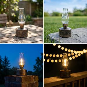 Lanterne solaire rétro pour jardin avec effet de flamme dansante, étanche IP44, lanterne vintage au kérosène pour <span class=keywords><strong>la</strong></span> décoration <span class=keywords><strong>des</strong></span> allées extérieures - Product Image 2