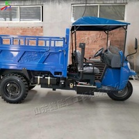 Tricycle diesel africain populaire de haute qualité avec cabine ouverte et fonction de benne hydraulique, adapté au transport de sable et de gravier