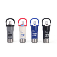 Bouteille d'eau isotherme en acier inoxydable 800 ml (24 oz) avec paille, personnalisable avec logo, sans BPA, toucher doux, pour le sport
