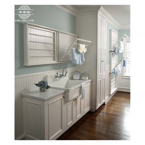 Matériau écologique Vente directe d'usine Armoire <span class=keywords><strong>de</strong></span> <span class=keywords><strong>machine</strong></span> à <span class=keywords><strong>laver</strong></span> intégrée en bois massif avec surface solide - Product Image 3