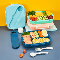 Boîtes à lunch Bento en PP, 5 couches, grande capacité moderne de 1,4 L, sans BPA, étanches, réutilisables, contenants alimentaires écologiques pour