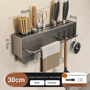 Organizador de Cocina Multifuncional, Ecológico, Duradero, Impermeable, de Acero Inoxidable, No Plegable, Montado en la Pared, Desmontable - Product Image 3