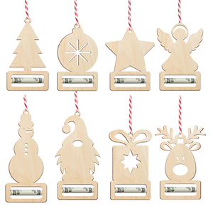 OEM ODM Wooden Xmas Crafts Christmas Cash <b>Envelope</b> Holiday Money Holder Christmas Cash Card Holder Christmas Money Holder - Product Image 1