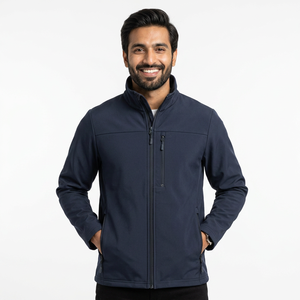 Veste Softshell en toile respirante et légère pour homme, col montant, poche poitrine, vente en gros, automne pour homme - Product Image 1
