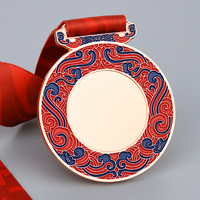 Vente en gros, Design bon marché, médailles d'or vierges, médaille vierge avec ruban de couleur, médailles de récompense, cadeau de prix personnalisé