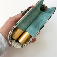 Toile personnalisée imprimée par sublimation pochette de sac d'huiles essentielles petit bouton carré étanche sac d'huiles essentielles 10ml pour femmes
