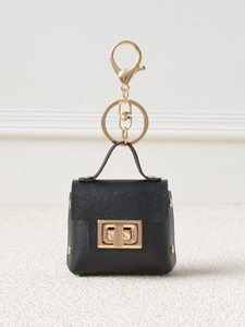 <span class=keywords><strong>2025</strong></span> màu rắn PU da Mini Túi Xách đồng xu Ví mini mặt dây chuyền túi treo trang trí Keychain - Product Image 3