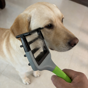<span class=keywords><strong>Spazzola</strong></span> per toelettatura animali domestici, <span class=keywords><strong>autopulente</strong></span>, per cani e gatti, con manico in acciaio e setole in nylon, per la rimozione del pelo in eccesso e del sottopelo. - Product Image 4