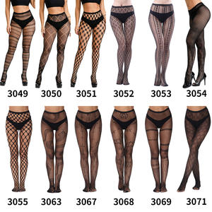 Medias de pantimedias de rejilla sexis superventas, medias transparentes caladas de encaje Jacquard de verano con diseño sólido - Product Image 5