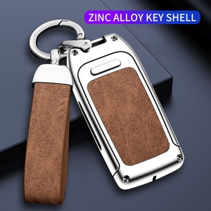 Protection contre les boutons résistant aux rayures cuir souple en alliage de zinc TPU <span class=keywords><strong>clé</strong></span> de voiture protéger étui complet pour <span class=keywords><strong>porte</strong></span>-clés <span class=keywords><strong>clé</strong></span> intelligente <span class=keywords><strong>VOLVO</strong></span> S60L S80L - Product Image 4