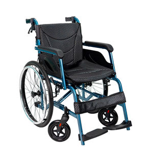 Silla de Ruedas Manual Plegable para Adultos Mayores o con Discapacidad, Reposabrazos y Reposapiés Fijos, Silla de Ruedas Ligera y Portátil - Product Image 1