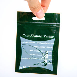 カスタム印刷クリア再封可能ソフトプラスチックジップロックフィッシングアクセサリーワームルアーベイトフック収納ラップ包装バッグ - Product Image 1