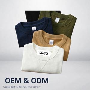 Camiseta informal de verano con patrón sólido para <span class=keywords><strong>hombre</strong></span>, manga corta, holgada, gruesa, de punto de algodón de bambú, impresión Digital, diseño en blanco - Product Image 2