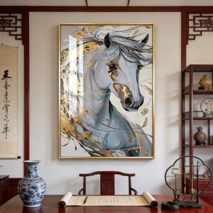 Peinture sur Porcelaine Cristalline Personnalisée Cheval, Impression HD Luxe Moderne, Décoration Murale LED pour Salon, Décoration Intérieure - Product Image 6