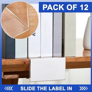 12 supports d'étiquettes mobiles en acrylique pour <span class=keywords><strong>bibliothèque</strong></span>, marqueurs de présentation transparents 5" x 3", étiquettes de vente au détail pour bureau - Product Image 4