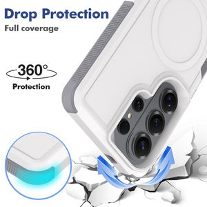 Capa de Telefone Móvel Branca à Prova de Choque Matte para Samsung S26 Ultra Capa Magnética Híbrida TPU PC 2 em 1 - Product Image 6