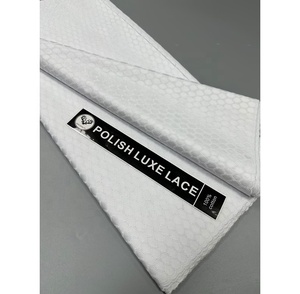 Lo más nuevo, tela de encaje africano de alta calidad, tela de encaje pulido de algodón, Color azul cielo, 5 yardas para hombres nigerianos, tela - Product Image 5