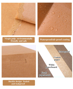 Contenitore per Hamburger Personalizzato in Cartone Riciclato per Alimenti, Scatola Monouso per <span class=keywords><strong>Sandwich</strong></span> e Pranzo - Product Image 4